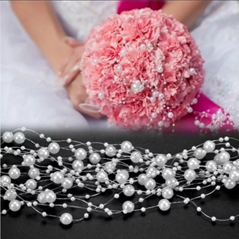 Garland Beads Artificial Chain Flowers Pearls Wedding Party Decor - Various Colours