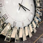 3D Starburst Silver Wall Clock Modern Decorative Clocks with Beveled Glass Frame Luxury Big Clocks for Living Room Decor 60cm