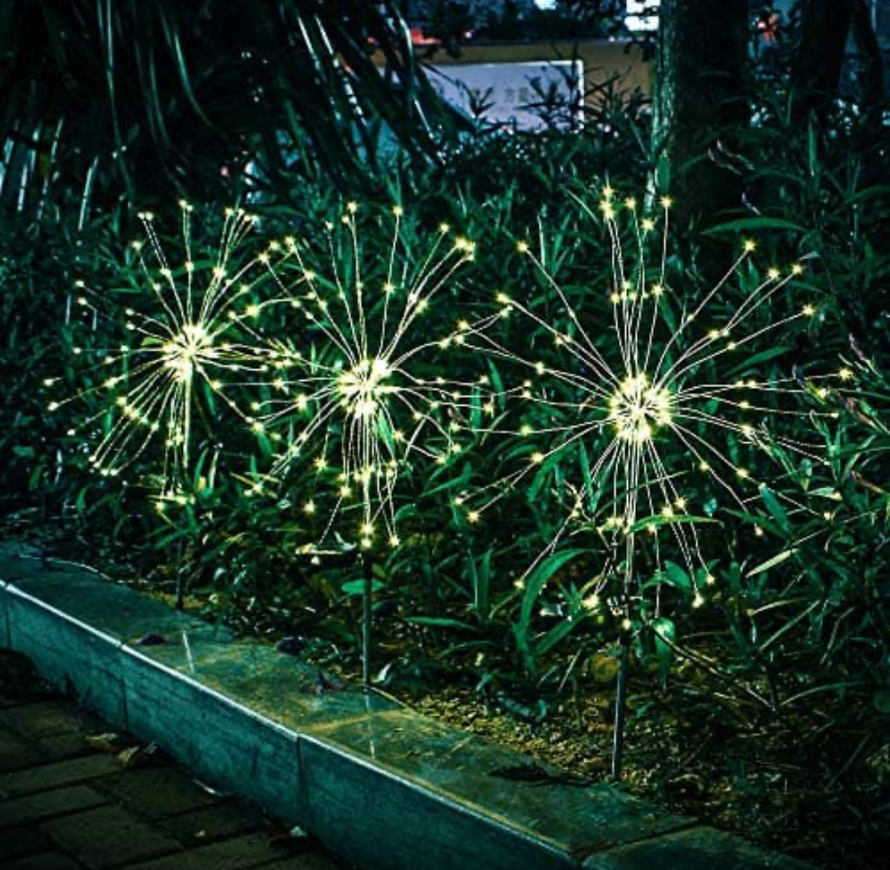 Solar Waterproof LED Firework lights Starburst Lights Garden Stake
