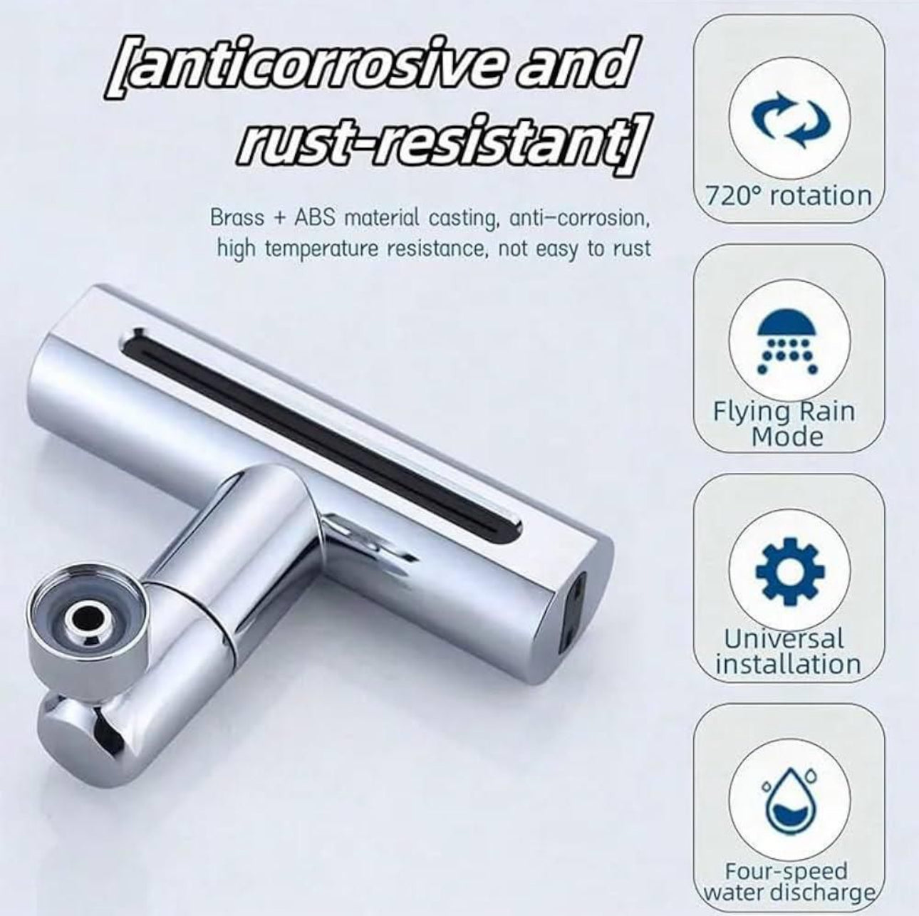 Faucet Extender Bathroom Sink Swivel Attachment Anti Splash -Rain Type