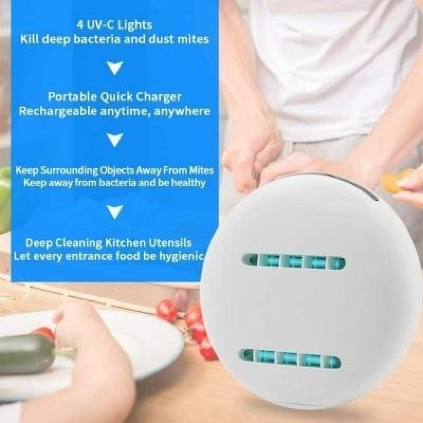 CleanseBot 2.0 Portable Intelligent UV Disinfection Robot | Wireless Mite & Bacteria Removal Device