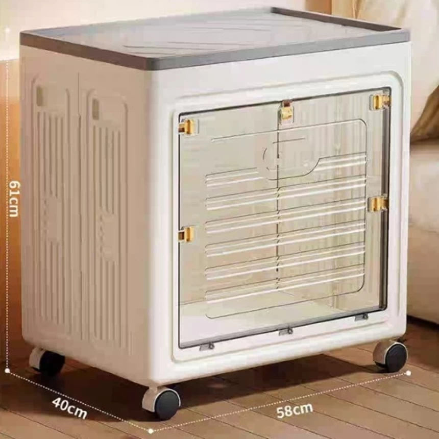 MHome Space Saving Foldable Roller Storage Cabinet