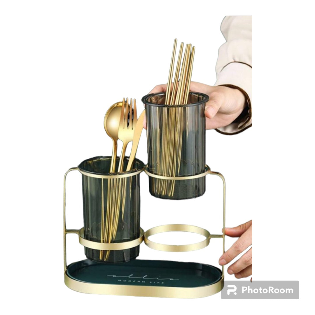 Countertop Kitchen Utensil Organizer Flatware Caddy Drying Rack Basket for Knives /Forks/Spoons/Chopsticks Storage Drying Holder