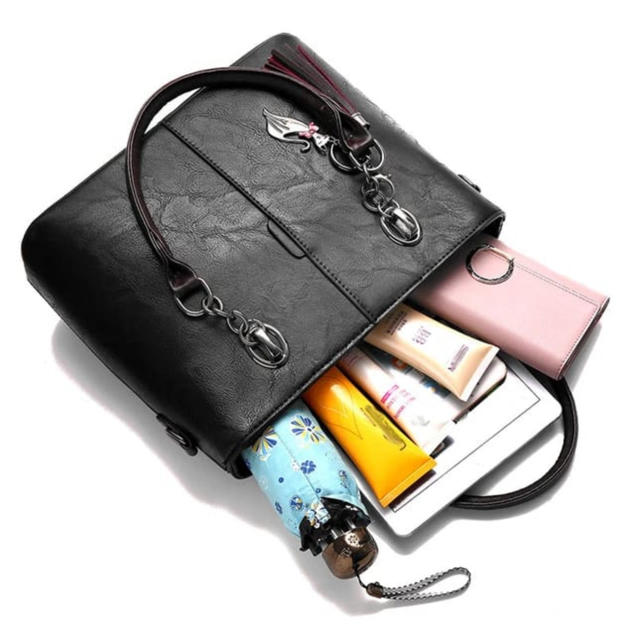 Ladies Designer Luxury Leather Handbags with Solid Shoulder Strap