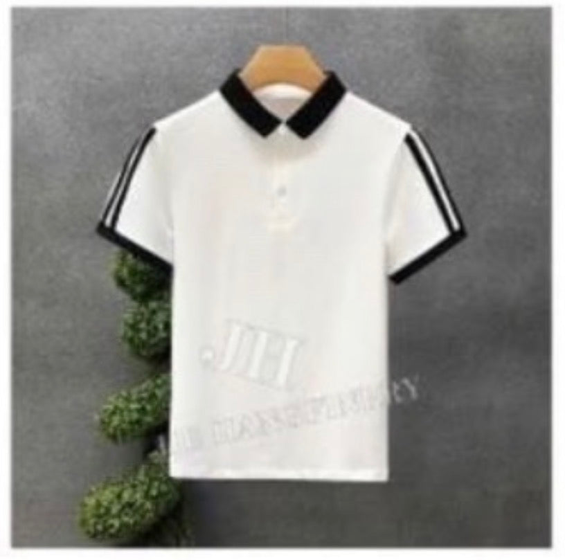 Streetwear Top Stylish with Collar Tee Shirts Shirt Men Clothing Short Quarter Sleeve Summer-Various Options