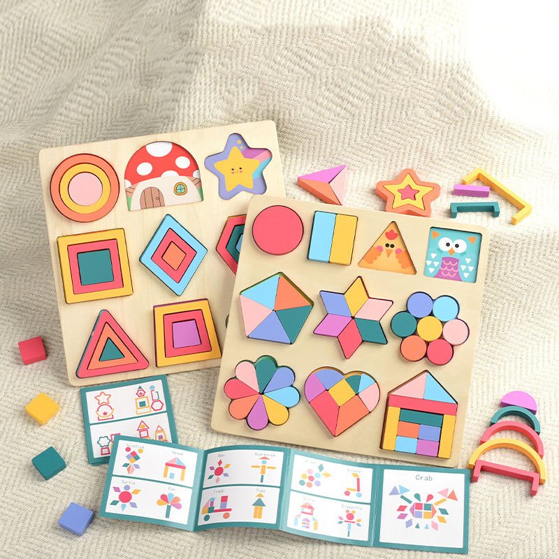 MKids Montessori Layered 3D Shape Puzzle – Wooden Educational Cognitive Toy