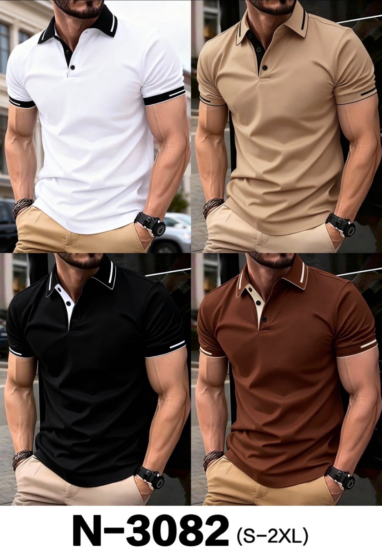 Mens Polo Style Shirts Casual V Neck Textured Slim Fit Solid Short Sleeve Cotton Knit Soft Tees Activewear-Various Colours