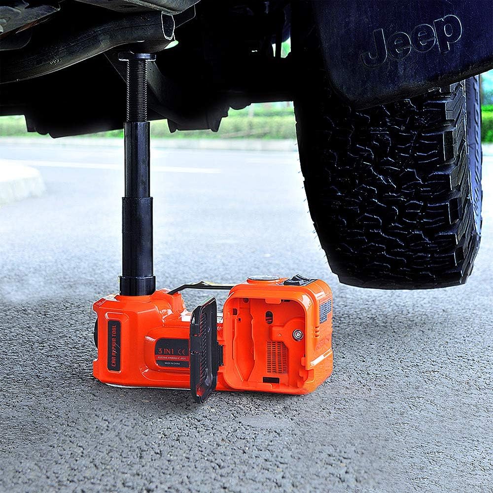 Electric Car Jack 5Ton 12V Kit Car Jack Hydraulic with Inflator Electric Jack for Car SUV Sedan MPV Change Tires Garage Repair Emergency Kit