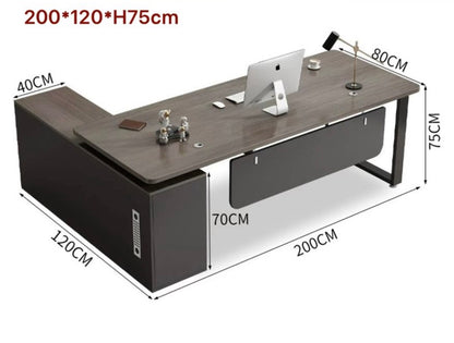 MFurn Executive Oak Office Desk& Chair Set Modern Design Spacious Functional-Various Options