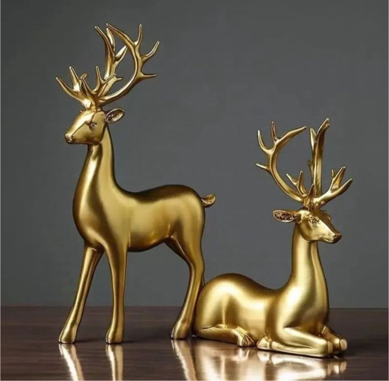 Deer Statue Reindeer Figurines Resin Sculpture