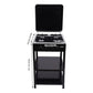 MHome Boko 4-Burner Gas Stove with Storage Shelves – Stainless Steel & Portable