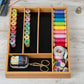 MHome Bamboo Cutlery-Multipurpose Tray - Kitchen Drawer Organiser with 5 Compartments - Durable, Durable, Eco-Friendly