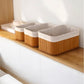 MHome  3-Piece Bamboo Basket - Bathroom and Kitchen Organizer, Wicker Organizer Set