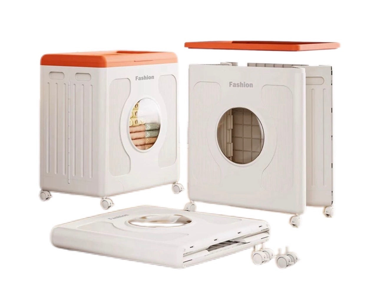 MHome Space Saving Foldable Roller Storage Cabinet