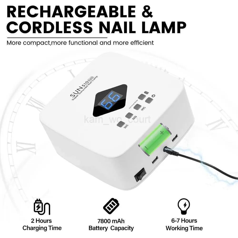 Sun Professional Rechargeable UV LED Nail Lamp Cordless UV Light for Gel Nail Machine S10