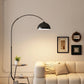 MHome  3-in-1 Arc Floor Lamp with Side Table & Storage Shelf