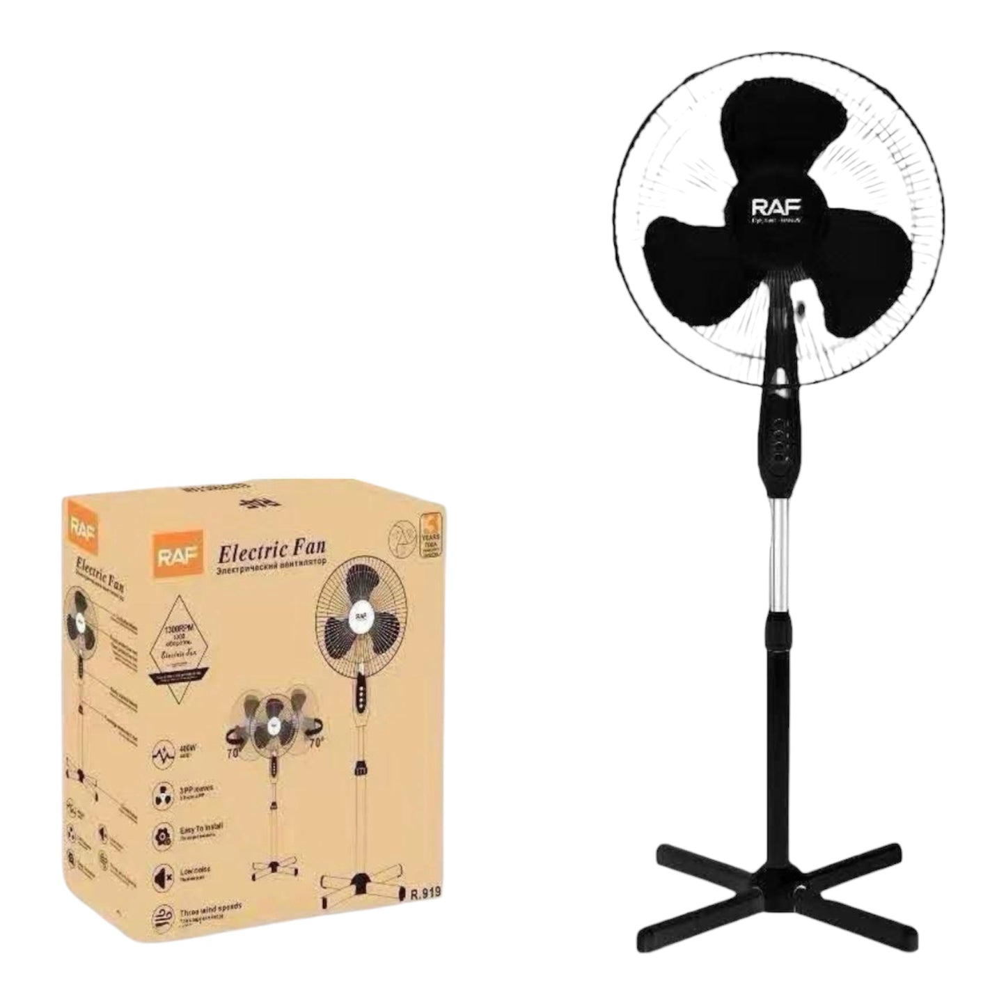 Raf 16 Inch Oscillating Pedestal Fan Adjustable Height 3 Speed-Various Colours