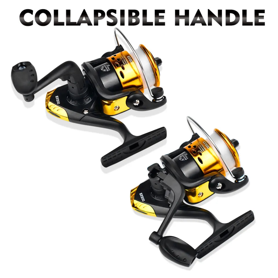 Mini Spinning Reel Lightweight Wheel 5.2:1 Gear Ratio 1BB Small Fishing Reel with Fishing Line Salt Water Fishing Equipment