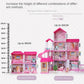 Princess Villa DIY Dollhouses Pink Castle Play With Slide Yard Kit Assembled Doll House Toy Birthday New Year Gift