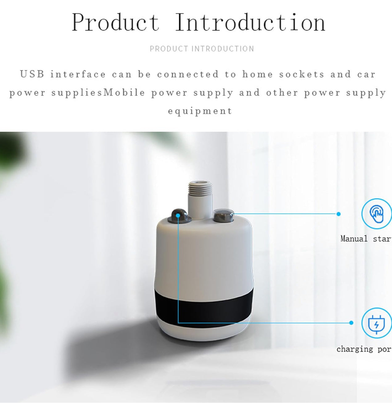 Ximeite Portable Outdoor Shower, USB Type With Rechargeable Option