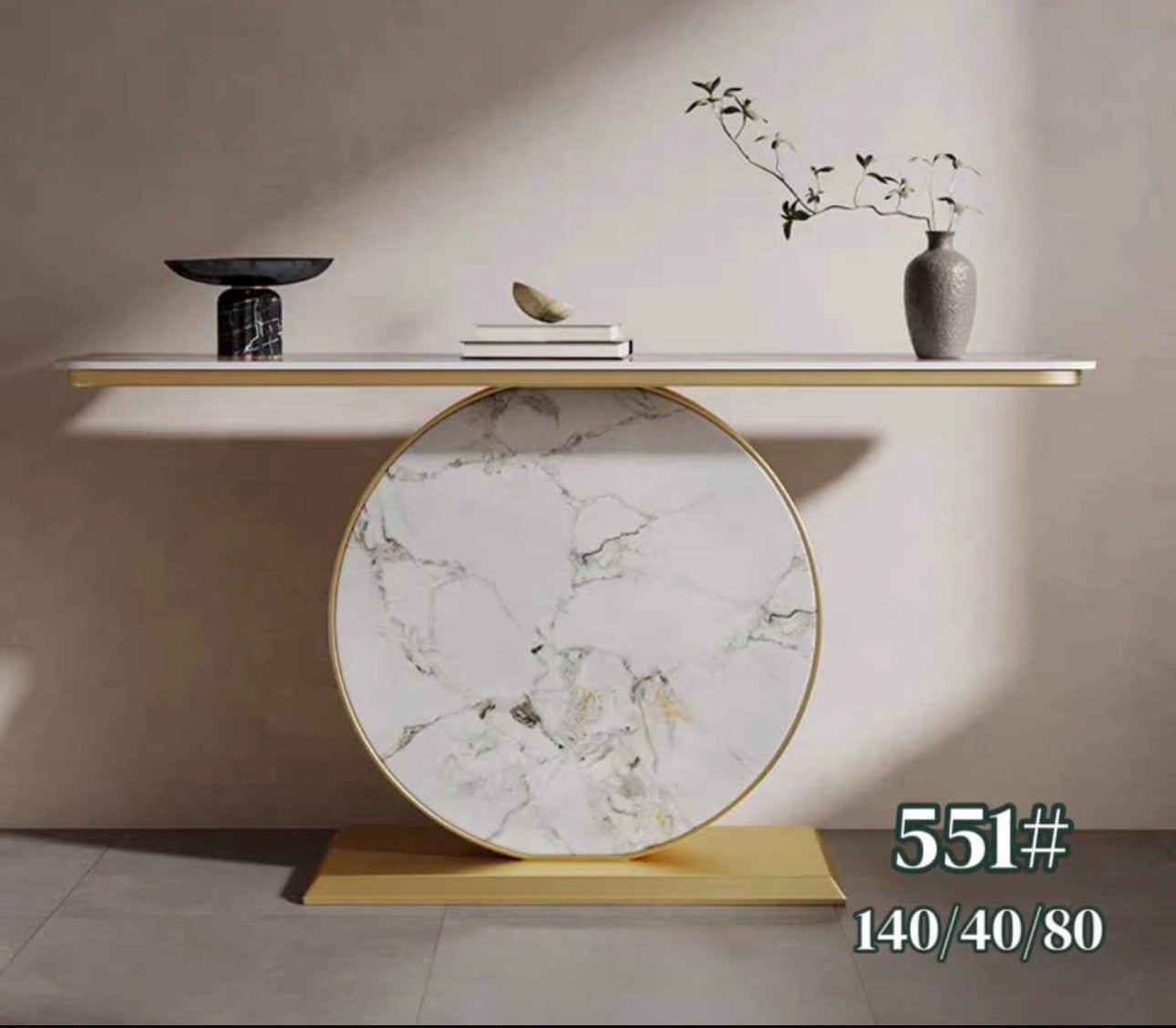 MFURN Contemporary Accent Entryway Console Table Marble