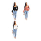 Ladies Mesh Feather Long Sleeve Corset Tops