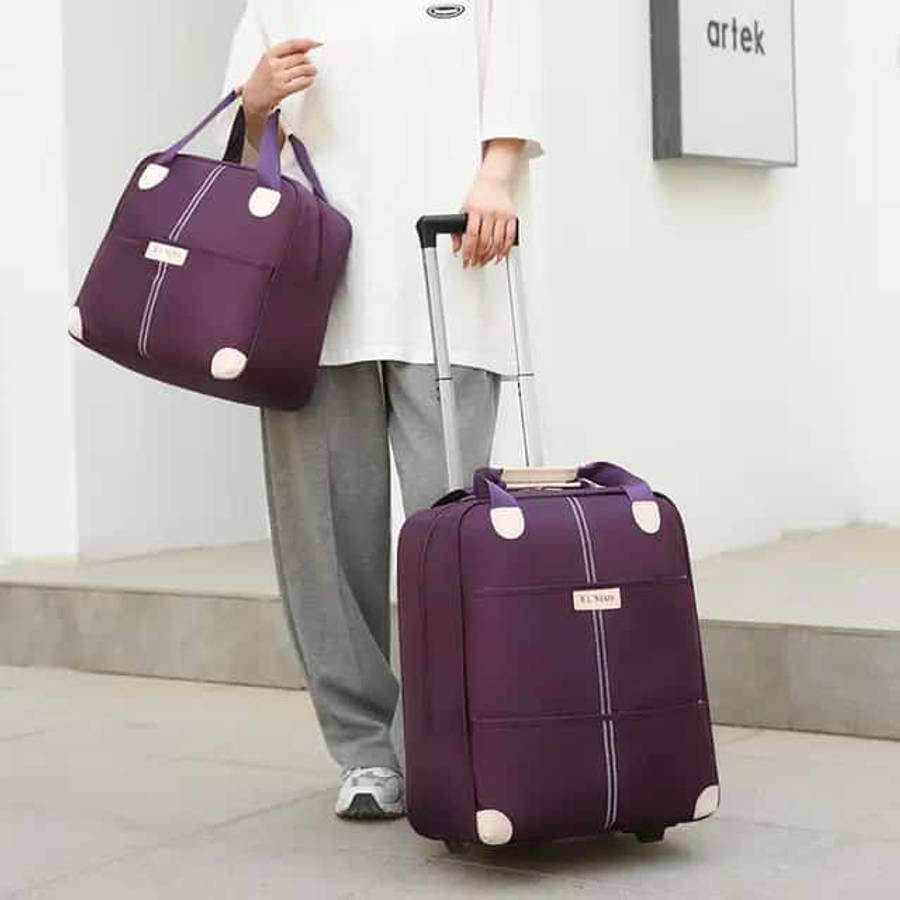 Two-Piece Oxford Cloth Travel Trolley Bag - Various Colours