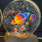 MTech 3D Acrylic Planets Crystal Ball Night Lamp With Wooden Base – USB LED Table Light