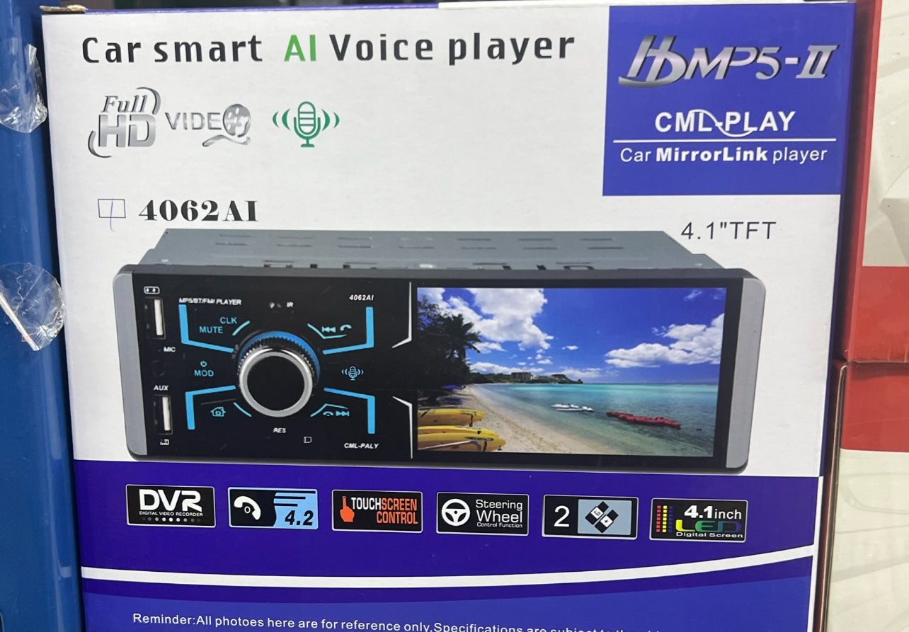 Car Stereo With Bluetooth With 4.1 Inch Touch Screen 7-color Button Light MP5 MP4 Card Host Player Support Rear Camera 4062