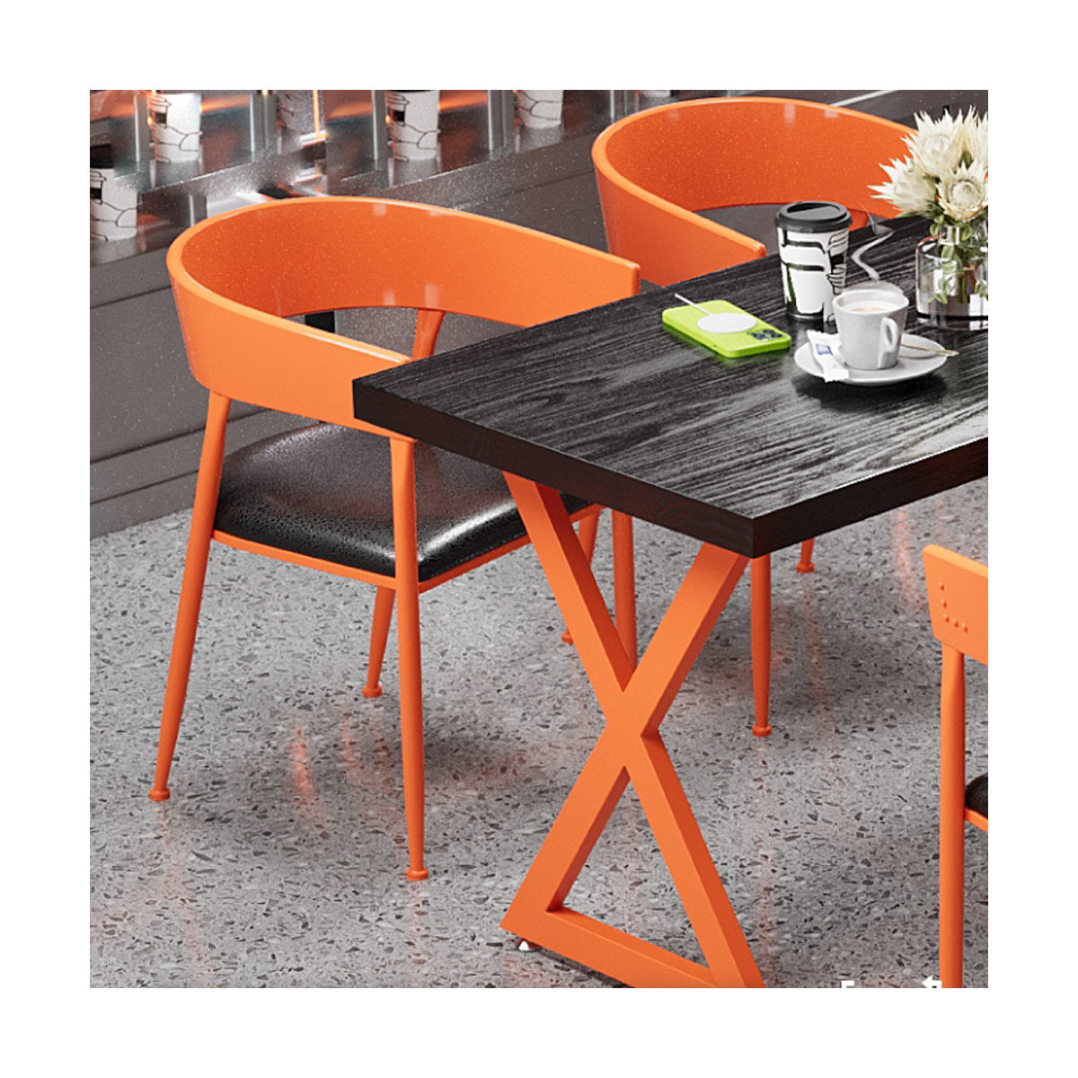 MFurn Monda 4 - Person Solid Industrial Wood Top Double Pedestal Dining Set-Various Colours Available. Only Available On Pre-Order