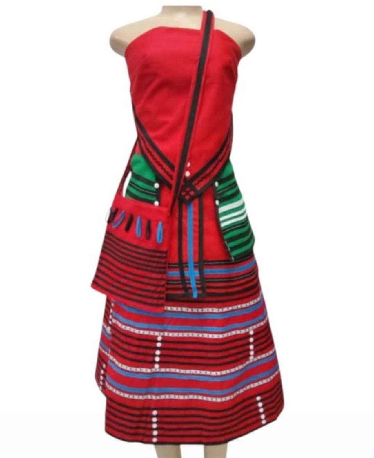 African Themed Ladies Traditional 2pc Skirt And Bag - Various Options