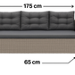 MFurn Marseille 6-Seater Modular Rattan Patio Corner Lounge Set – Grey