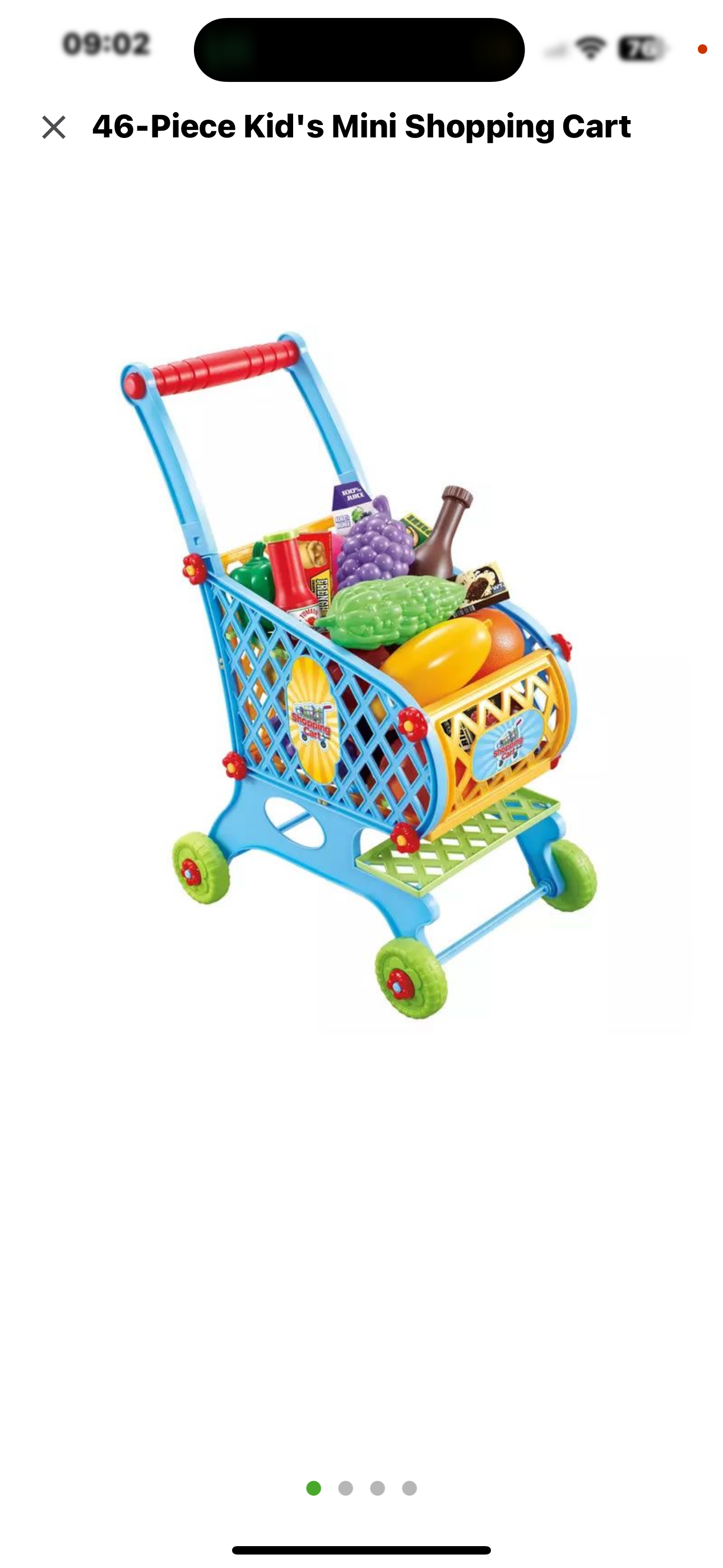 46-Piece Kid's Mini Shopping Cart
