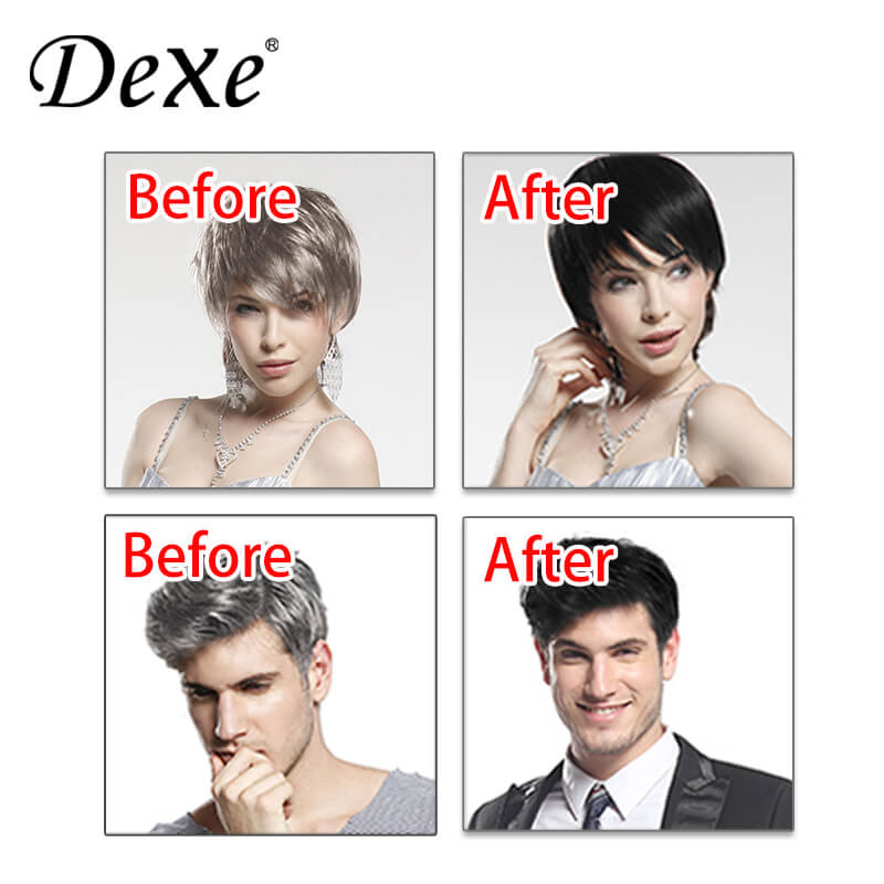 Dexe Comb Packing Black Hair Shampoo & Magic Comb 200ml For Men & Women