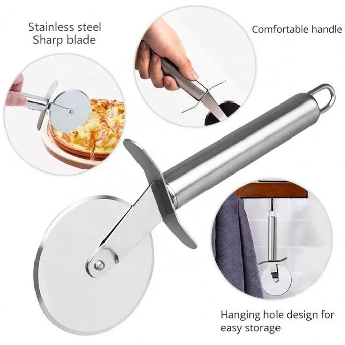 MHome Pizza Roller Cutter Stainless Steel