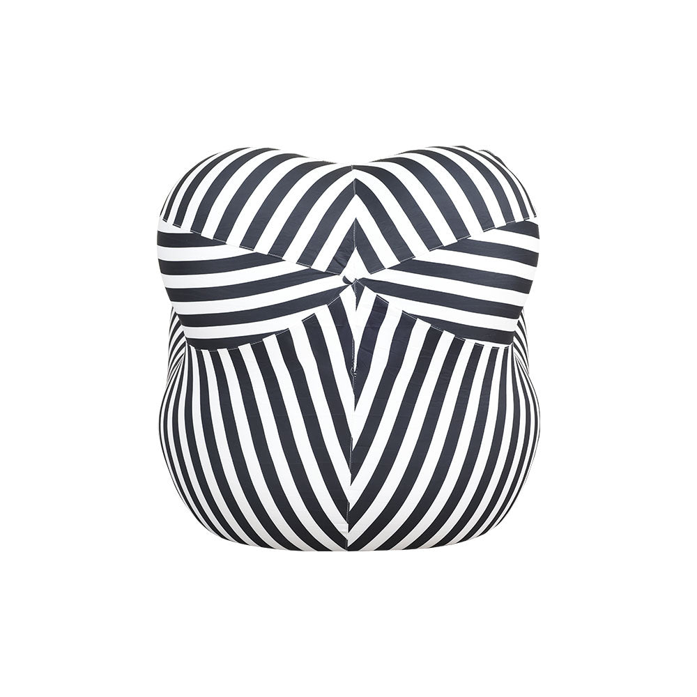 MFurn Striped Modern Lounge Chair with Ottoman – Designer Bubble Chair