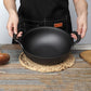 MHome Cast Iron Stew Pot with Wooden Lid – 20cm Non-Stick Soup & Cooking Pot