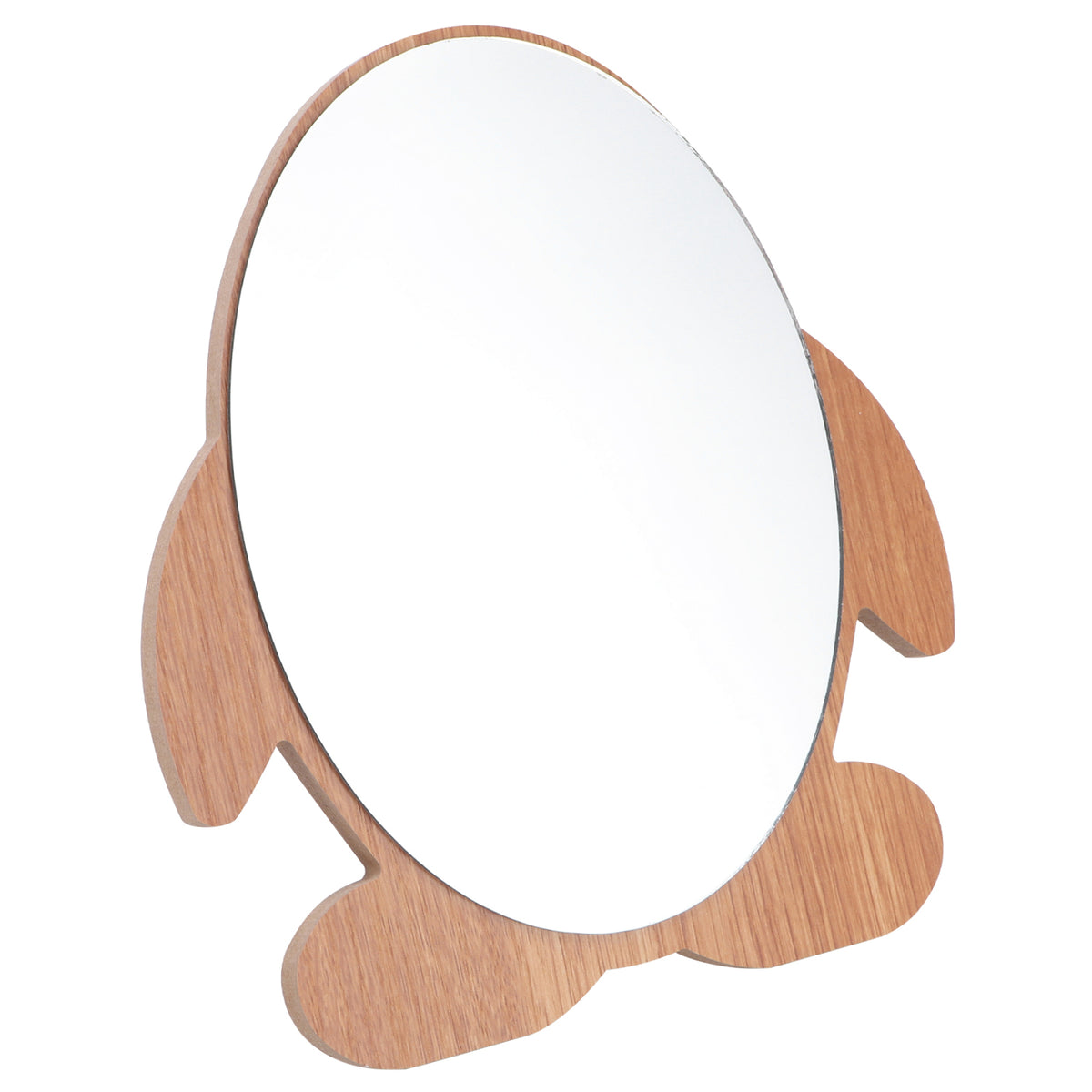 MHome Penguin Shaped Wooden Makeup Mirror for Vanity and Tabletop