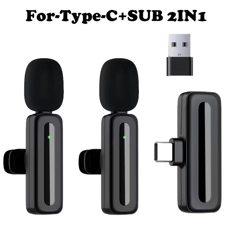 MTech 4-in-1 Wireless Lapel Clip-On Microphone for Phones, PCs & Cameras
