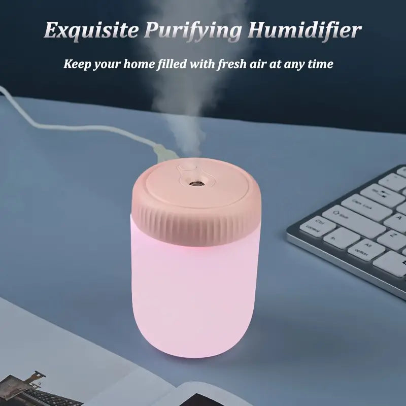 White Mini Water Replenishing Spray Air Humidification USB Night Light Cool Mist Sprayer Portable 220ml Color Night Light Humidifier For Home/Car