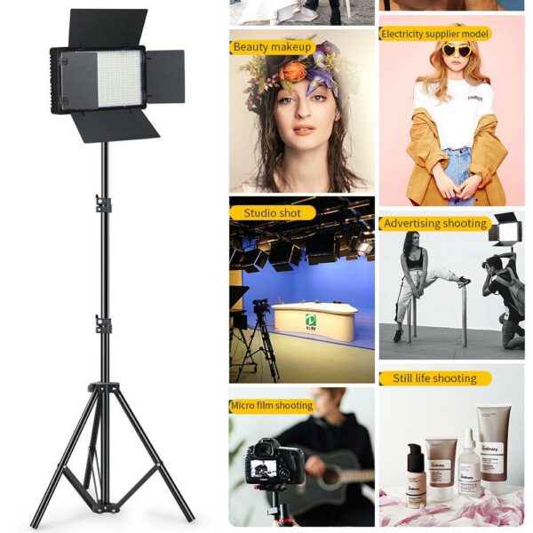 Pro LED 600 Photo And Video White Light Kit 2.1M Tripod And 2 Batteries