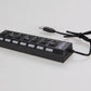 7-Ports LED USB Hub Splitter On/off Switch Adapter