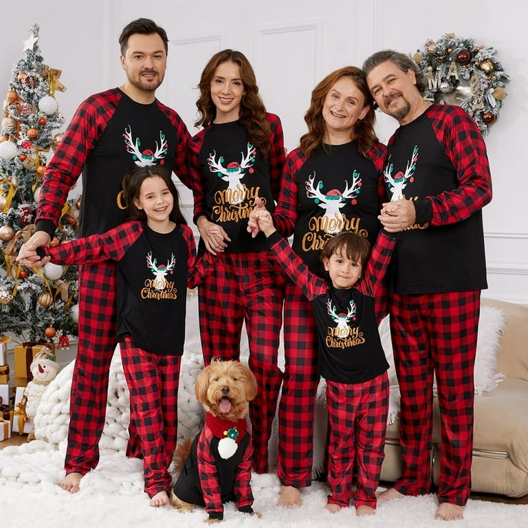 Family Christmas Pyjamas Set Christmas Cute Print Pajamas Festival Party Holiday Sleepwear Nightwear for Women Men Boys & Girls- Various Options