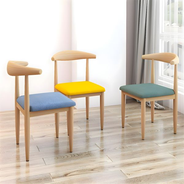 MFurn Scandinavian Dining Chair – PU Leather Upholstered Seat with Steel Frame