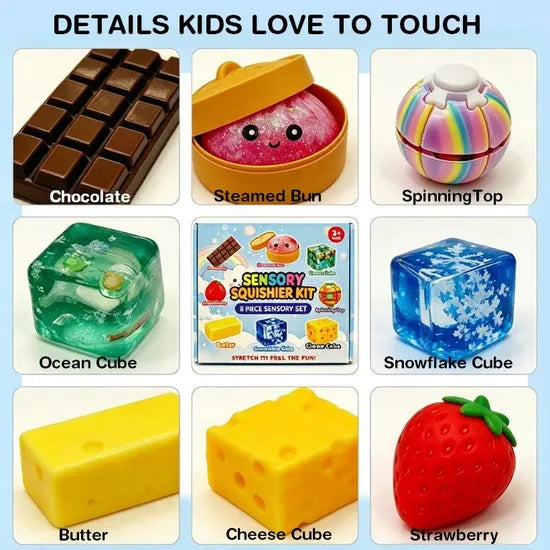 Kids Sensory Squishy Toy Set 8pc