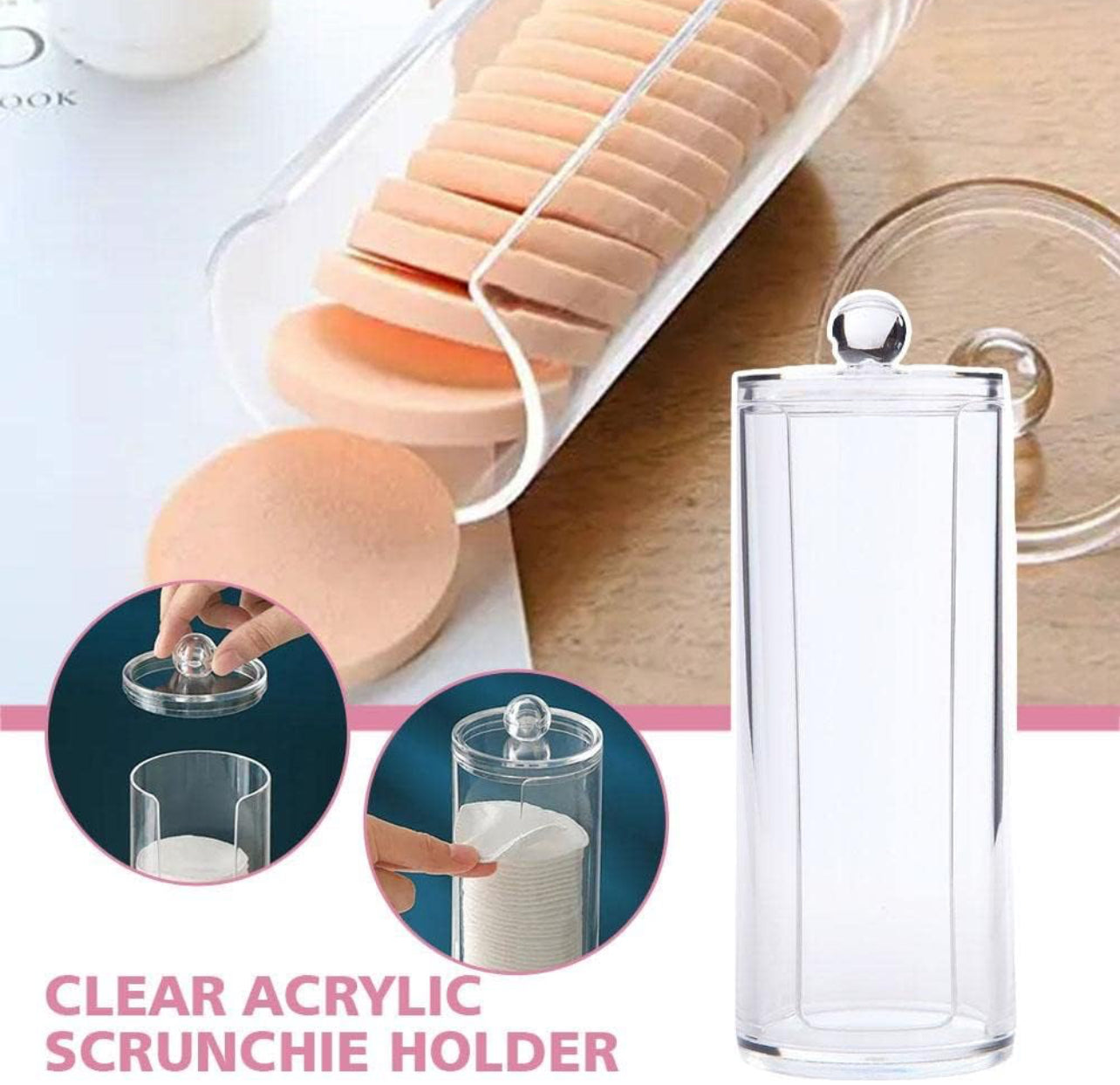 Acrylic Organizer Box Makeup Organiser Cotton Pads Cosmetic Dispenser Q-tip Box Storage Swabs Container Makeup
