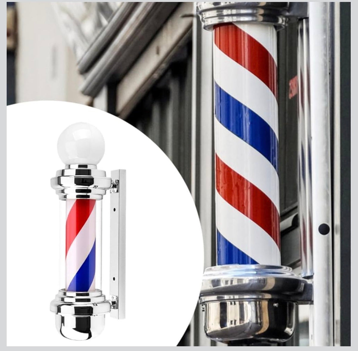 Barber Pole LED Light for Hair Salon Signage Light for Outdoor Indoor Hair Salon red white blue Health & Beauty | Salon & Spa Equipment