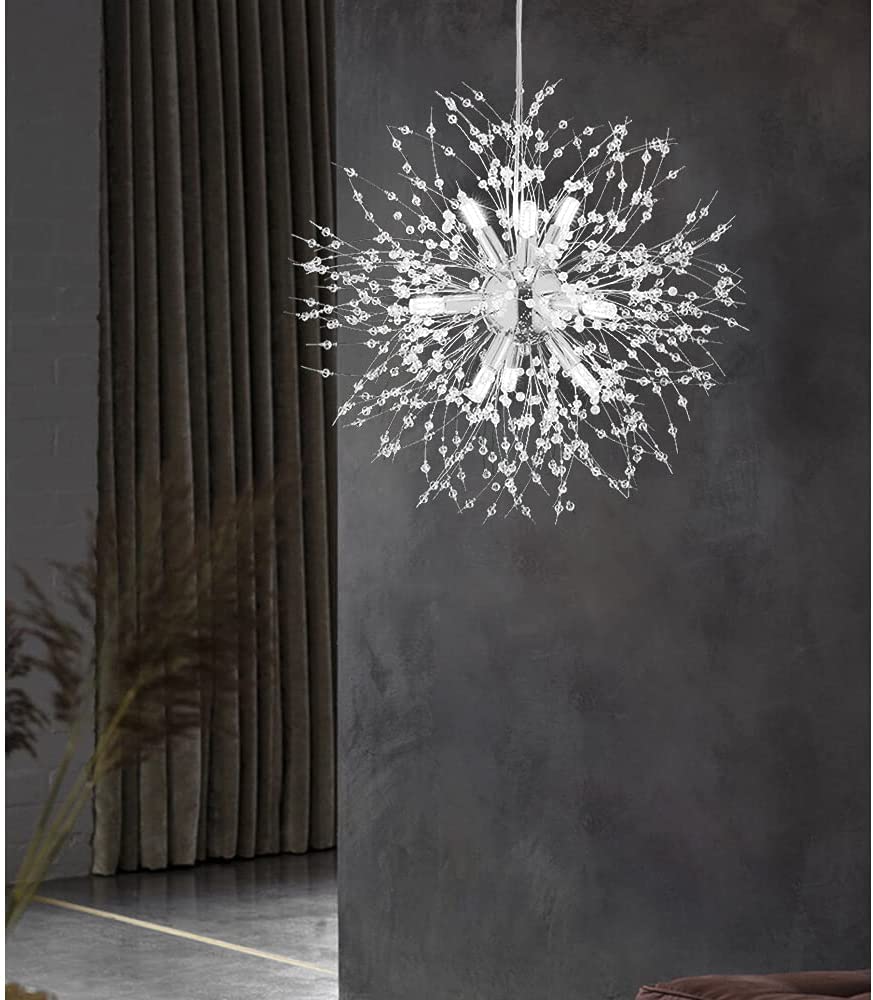 Crystal Fireworks Pendant Lamp Chrome