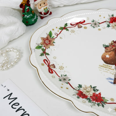 MHome Christmas Feast Set of 2 Piece Oval Plates