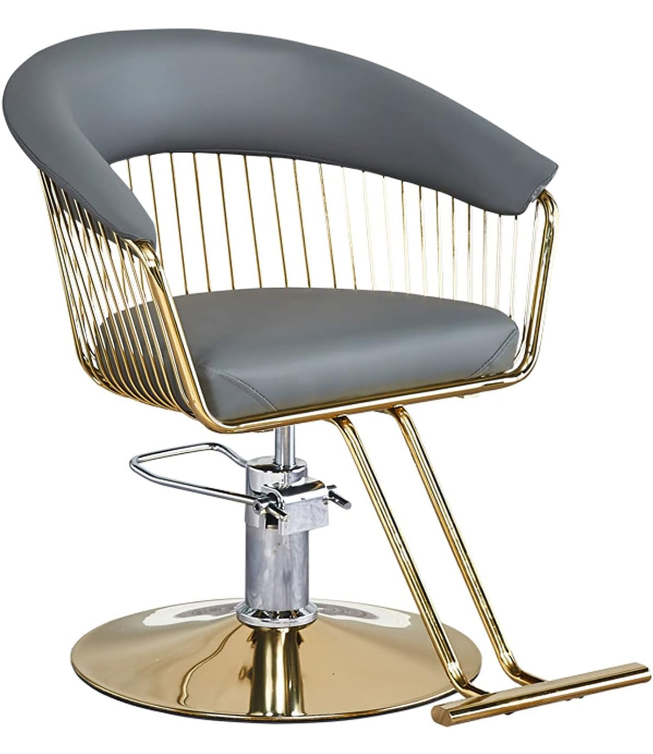 Styling Salon Chair With Footrest Black/Gold or Grey